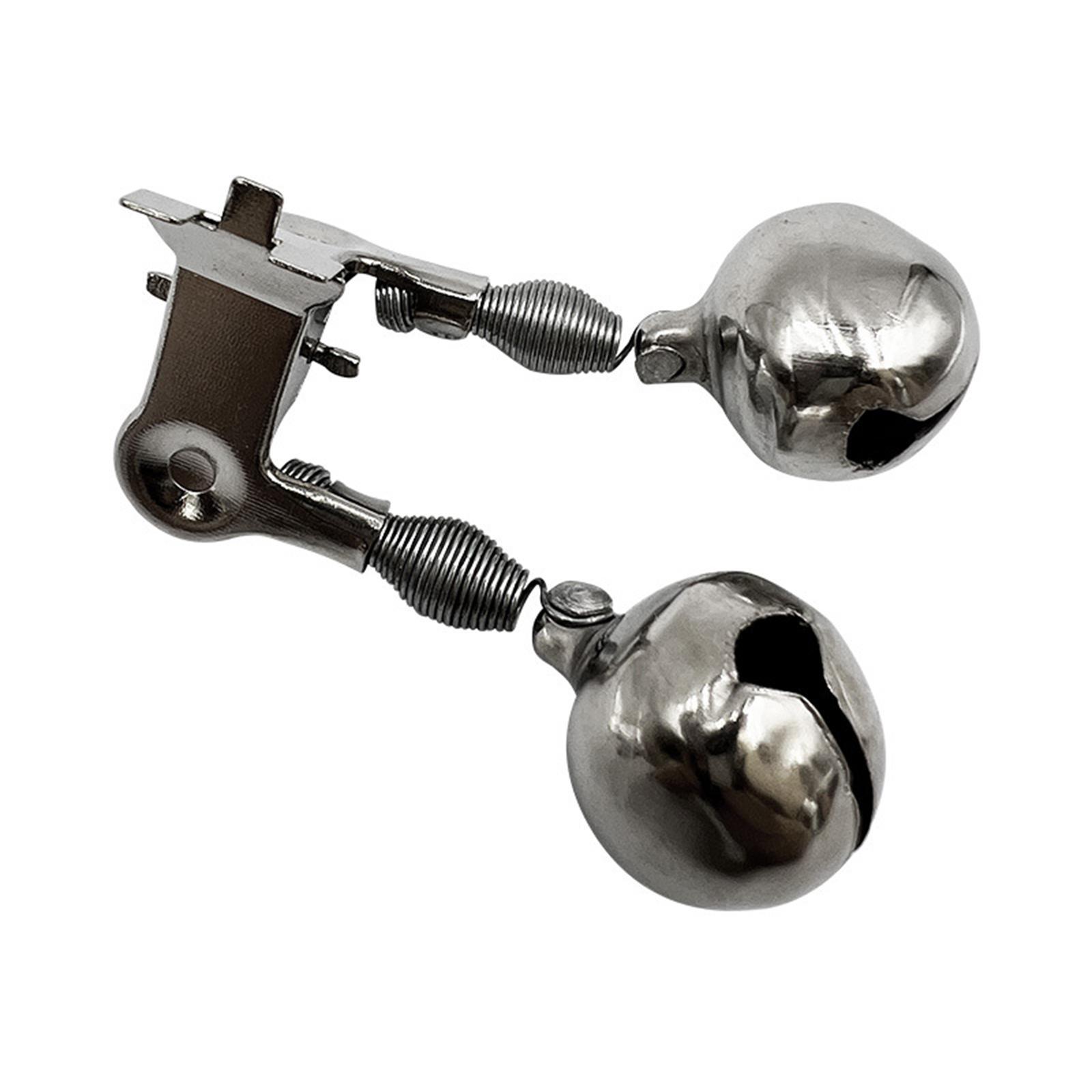30x Fishing Rod Bell Dual Bells Iron Tackle Practical Indicator Loud Sound Fishing Rod Alarm Clip with Light Clip for Fishing Supplies