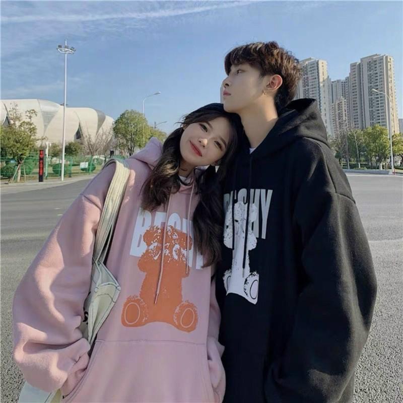  Áo Khoác Hoodie Nỉ Bear Bechy Form rộng Unisex Nam Nữ Couple đều mặc được