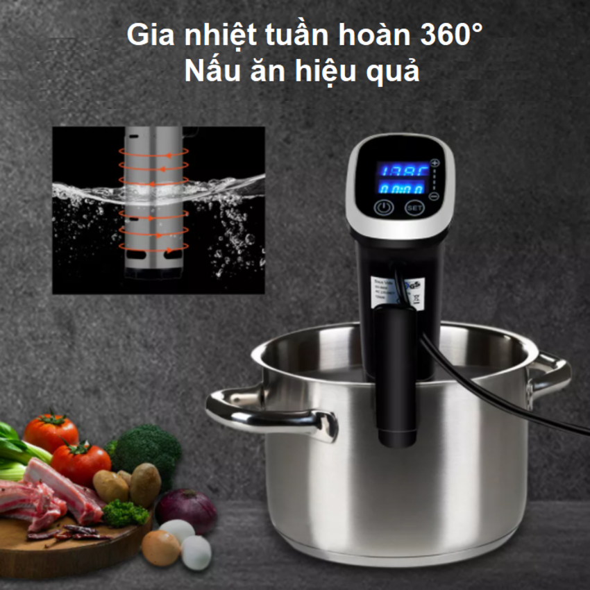 Máy nấu chậm Sous vide BioloMix SV-8008 Công suất 1200W Điều khiển màn hình LED - HÀNG NHẬP KHẨU