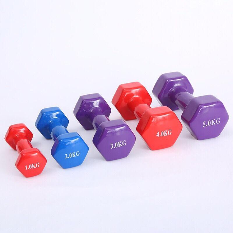 Tạ Tay 4KG - 5KG tạ lõi gang đặc bọc cao su không bở vỡ tập gym yoga thể dục nam nữ chống trơn trượt
