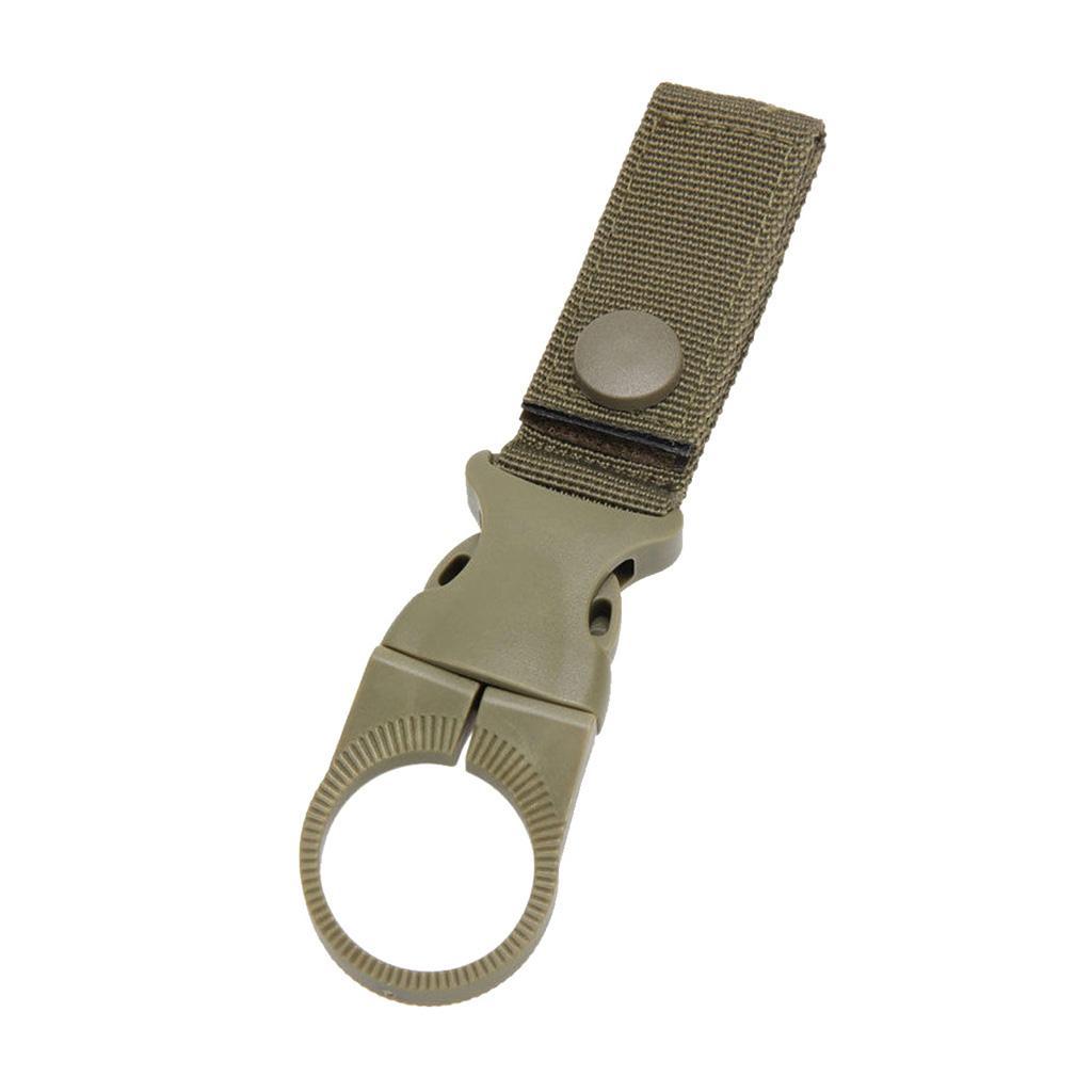 4xNylon Molle Hanging Strap Webbing Buckle Clip Bottle Hook Belt Army Green