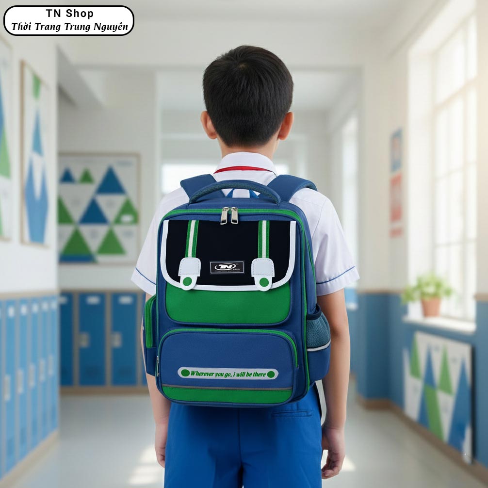 Balo Học Sinh Cao Cấp TNBags Smart Green TN.B3111 - Balo Học Sinh Tiểu Học Cho Bé Trai, Nhẹ, Bền, Nhiều Ngăn Tiện Lợi, Thiết Kế Thông Minh
