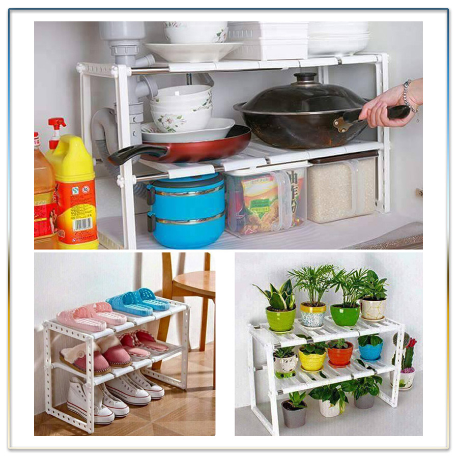 Kệ Gầm Bếp SSR 2 Tầng ĐA NĂNG, Kệ Để Xoong Nồi, Kệ Gầm Bồn Rửa