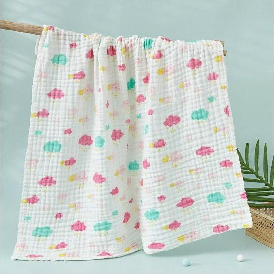 Khăn xô nhăn đa năng MANNY cotton mềm mại, thấm hút tốt dùng khăn tắm, khăn ủ, khăn che nắng cho bé