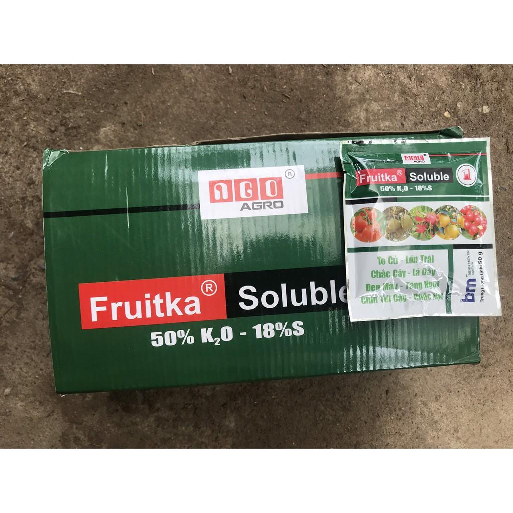 10 gói Kali Trắng - Phân Bón Fruitka 50%Kali - 50g- chống Rụng trái,to củ,lớn trái,ngọt quả