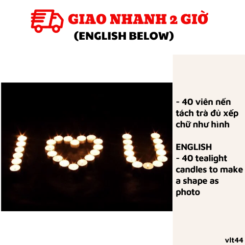 Bộ nến tách trà I love you đẹp, giá rẻ vlt44