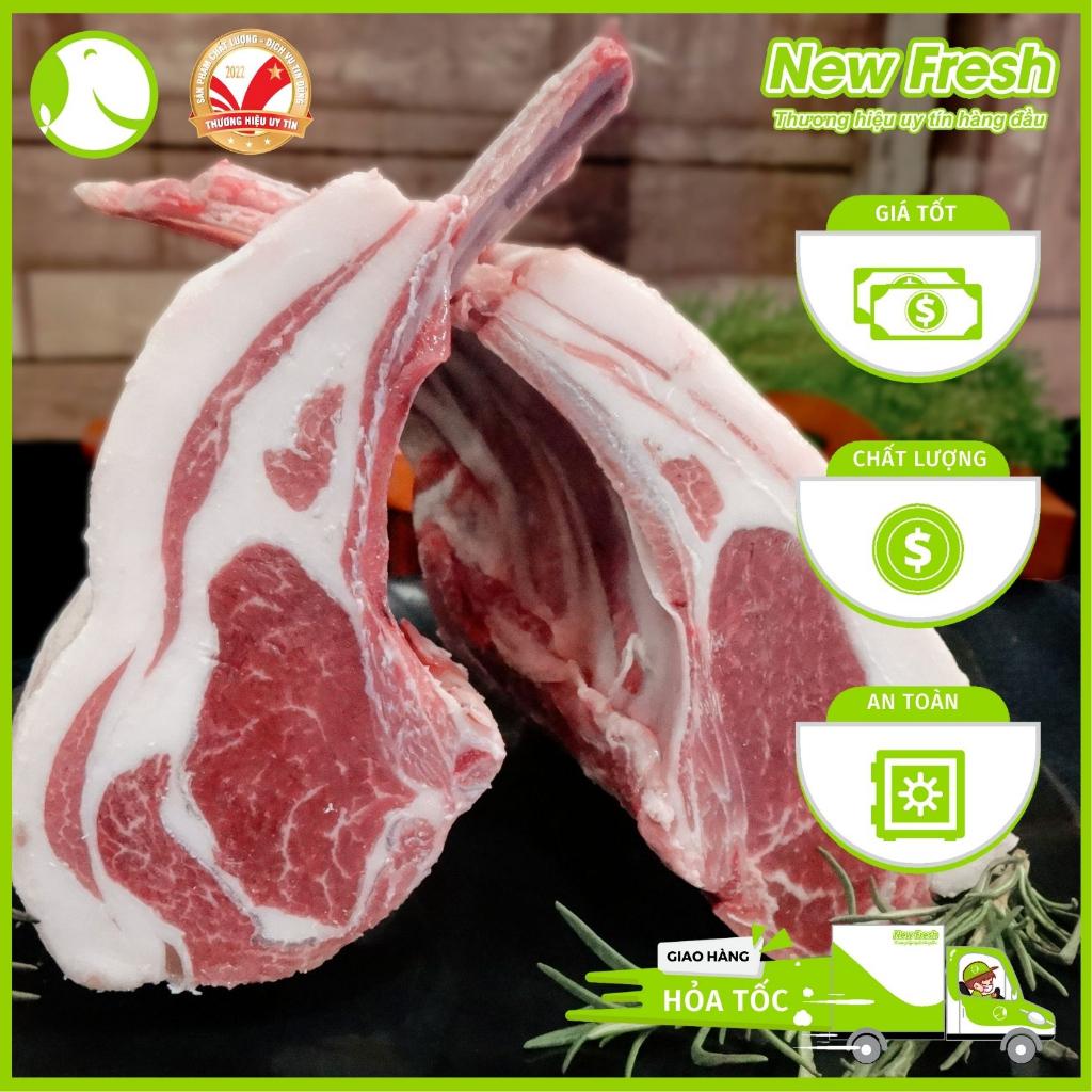 Sườn Cừu Úc Có Xương Sống Cắt Lát Lamb Rack Túi 1Kg 