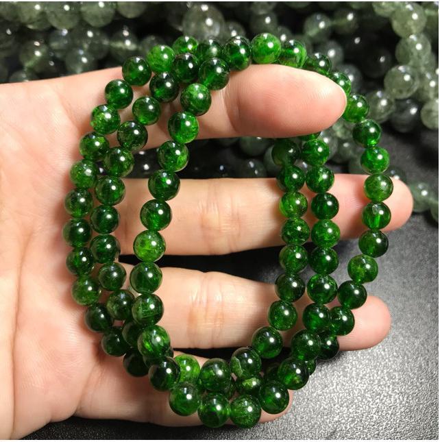 Vòng tay diopside quấn 3 vòng 5li