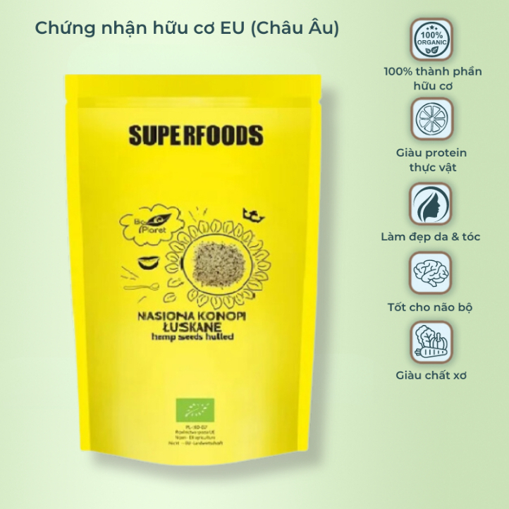 Hạt gai dầu hữu cơ Bio Planet 200g