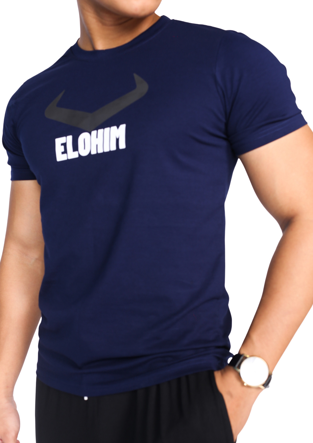 ÁO THỂ THAO LOGO ELOHIM CLASSIC -XANH ĐEN