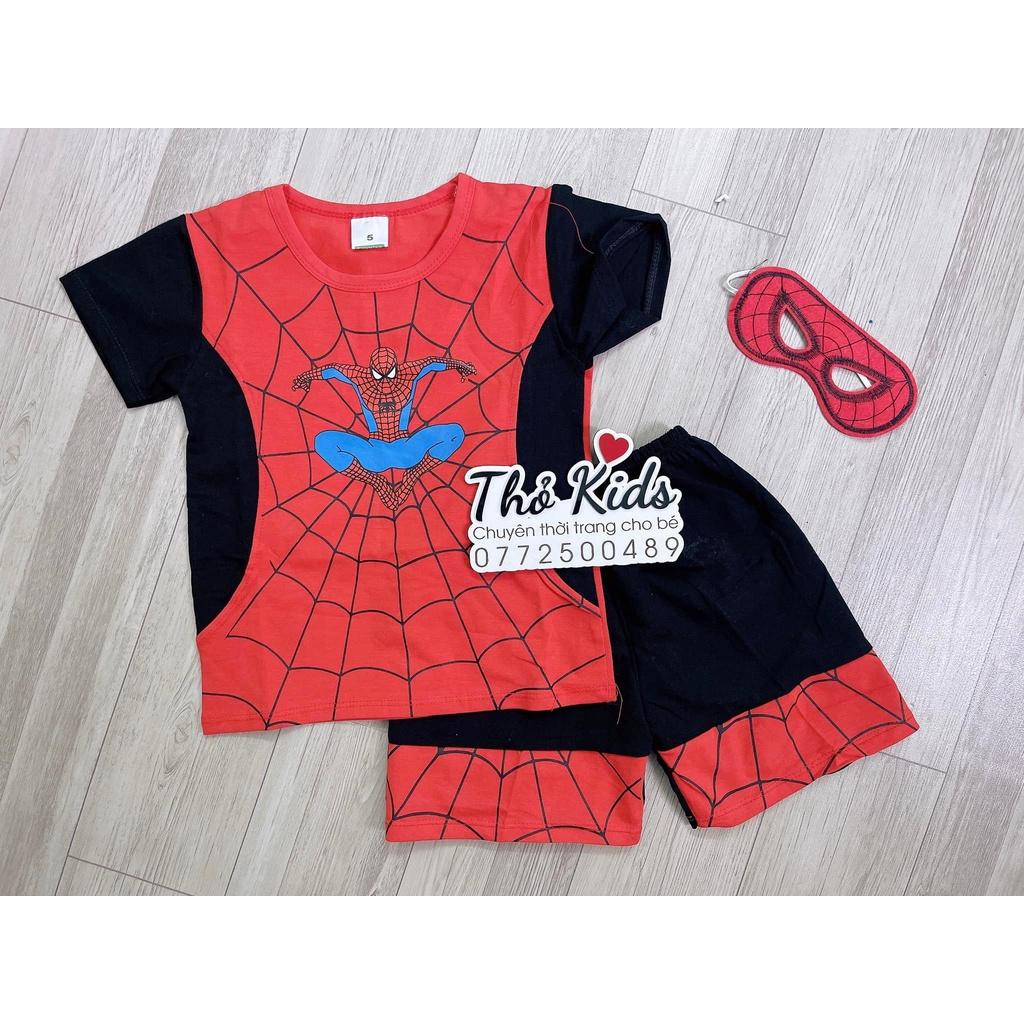 Bộ đồ siêu nhân SpiderMan, Quần áo Người Nhện CHO BÉ TRAI kèm mặt nạ