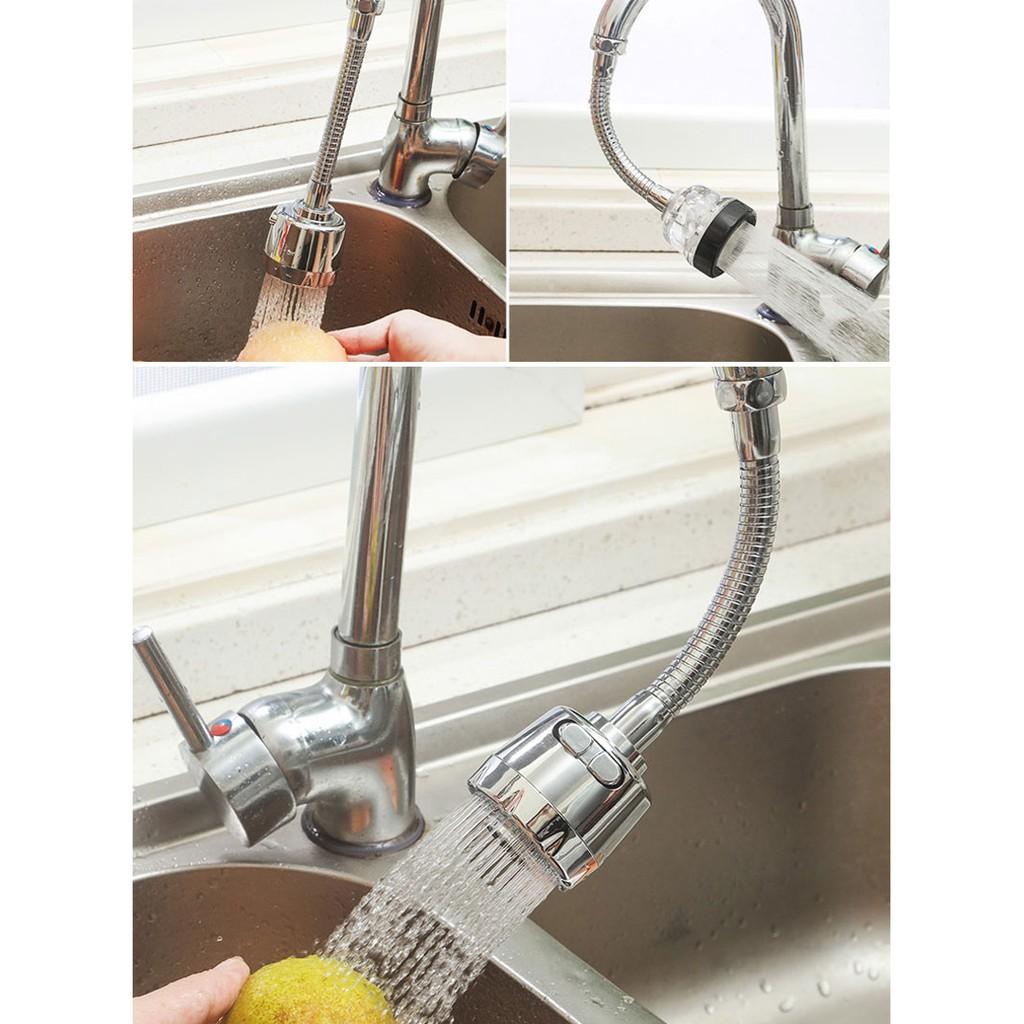 Đầu vòi rửa chén bát tăng áp, điều hướng xoay 360 độ, 3 chế độ, tiết kiệm nước, phù hợp với nhiều loại vòi