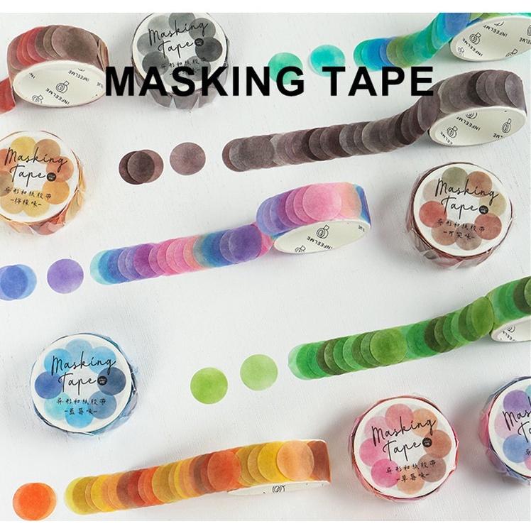 Cuộn 100 miếng dán Washi hình dáng sáng tạo trang trí sổ tay DIY