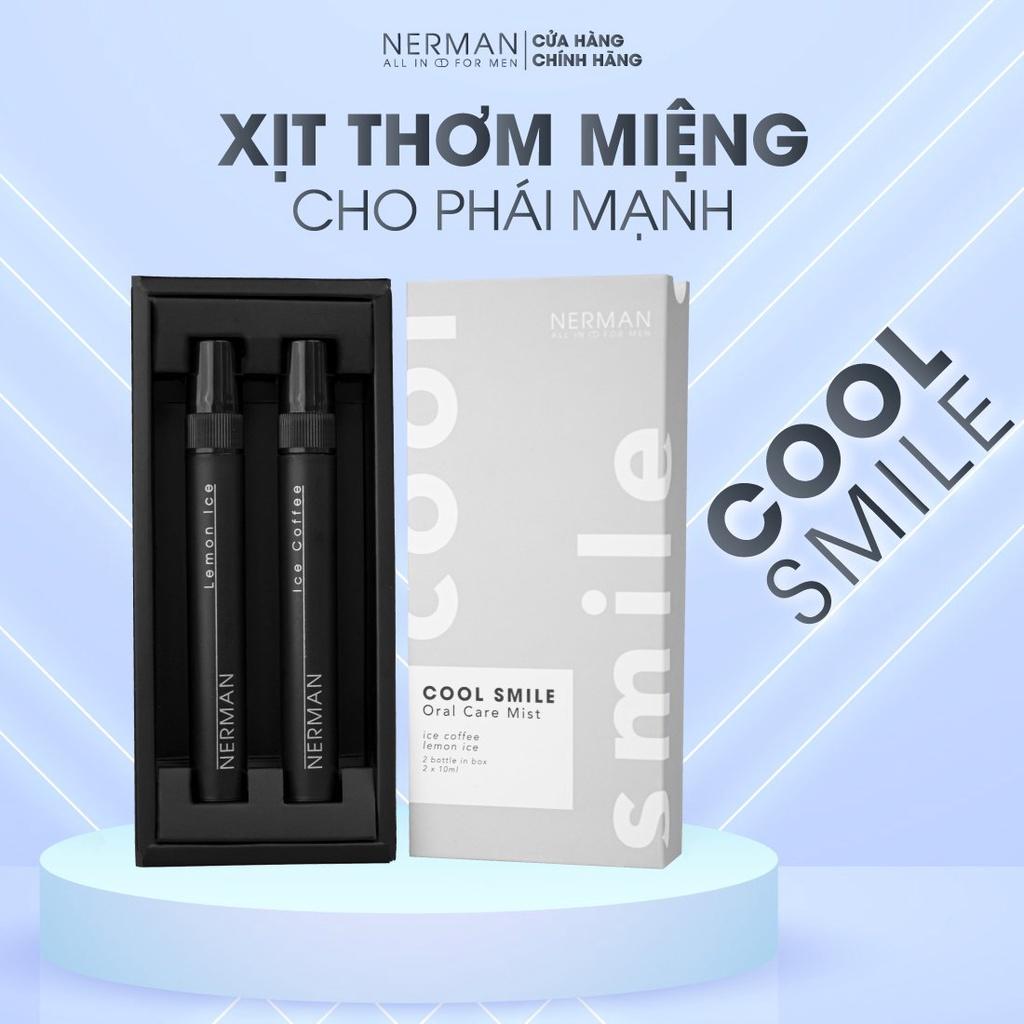 Xịt thơm miệng Nerman Cool Smile 2 hương Ice Coffee &amp; Lemon Ice 10ml/chai