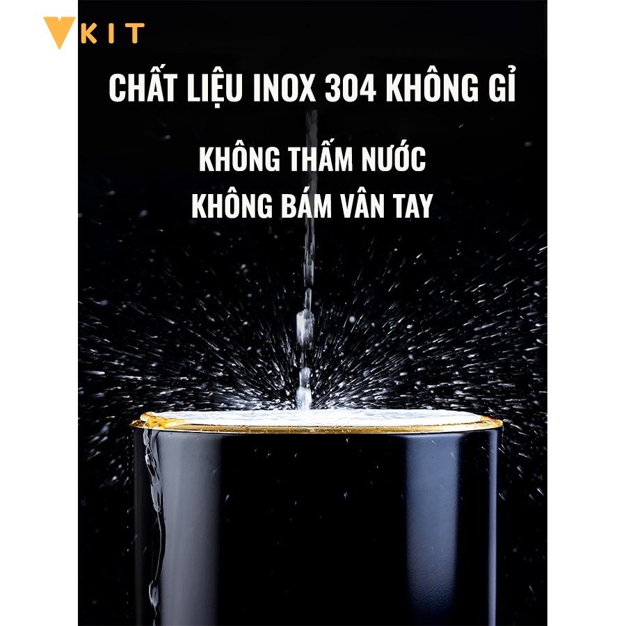 Thùng rác inox có nắp đậy cao cấp - Thùng đựng rác inox gia đình hiện đại R12