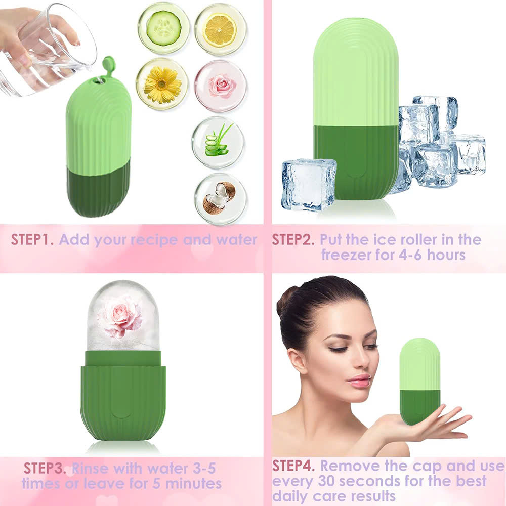 Máy Massage Mặt Làm Đẹp Da Lạnh ICE Giúp Nâng Cơ Mặt, Rửa Sạch Sâu, Tăng Cường Hấp Thụ Tinh Chất Dưỡng Da Kèm Massage Mắt Loại Quầng Thâm