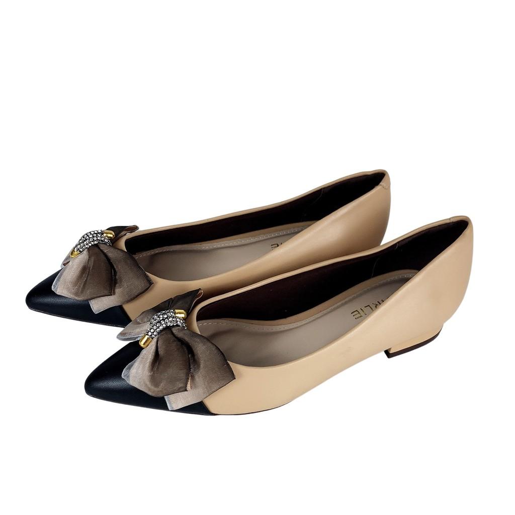 Giày Búp Bê Mũi Nhọn Thời Trang Nữ Gót 1cm mã S10159 chất liệu êm chân màu sắc dễ phối đồ.