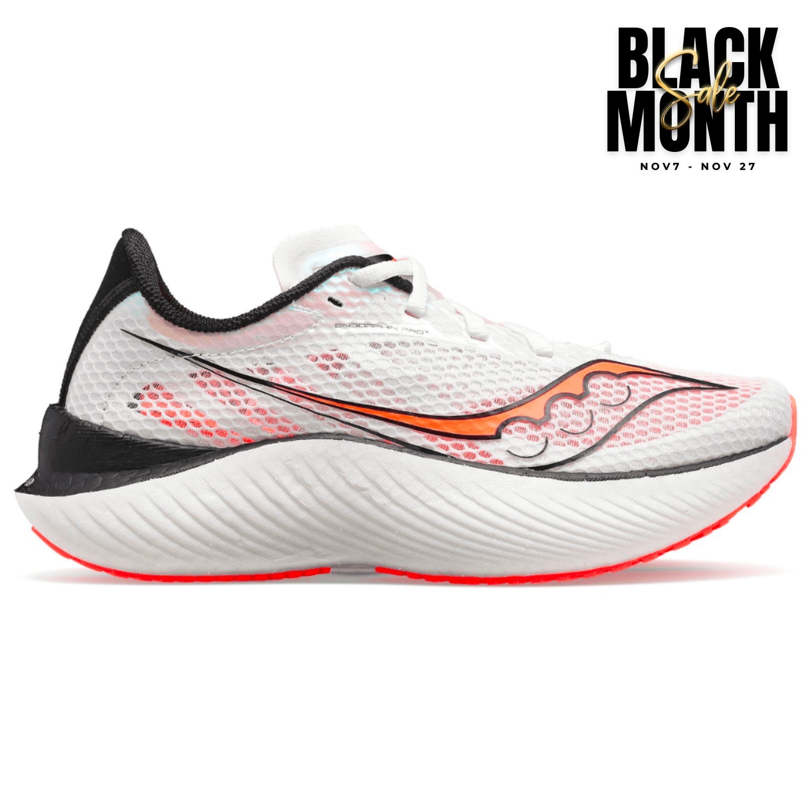 Giày Chạy Bộ Nam Saucony Endorphin Pro 3 - White | Black | ViZiRed