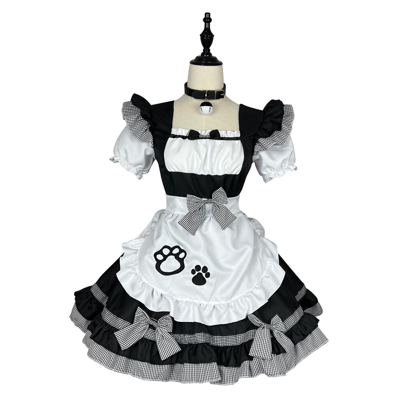 Maid Costume Apron Cosplay Maid Dresses Waitress for Stage Halloween