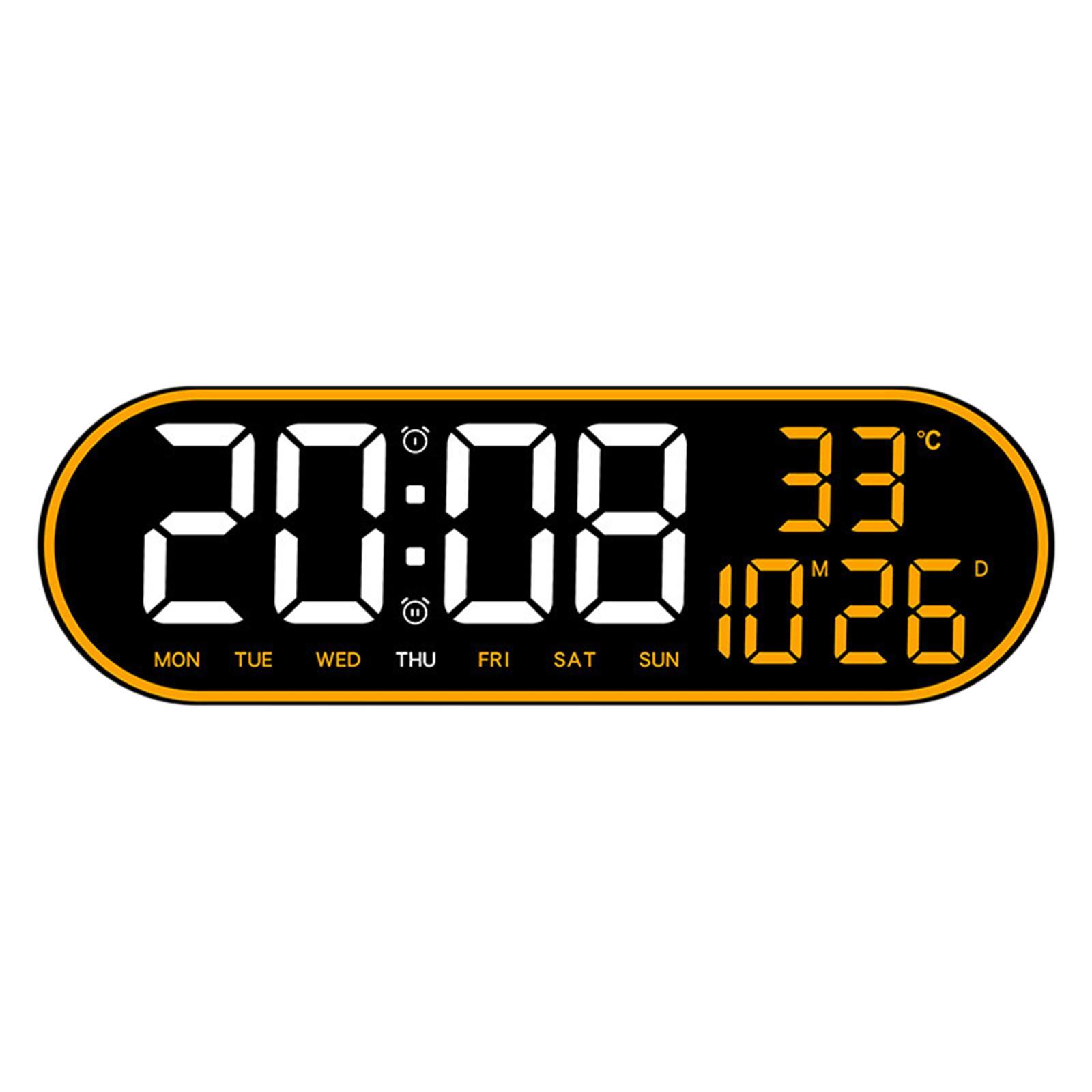 LED Wall Clock Modern LED Display Silent Alarm Clock for Home Bedroom Indoor
