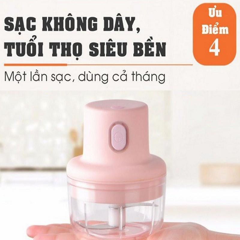 Máy xay tỏi ớt mini đa năng sạc tự động dung tích 250ml – Máy xay thịt cầm tay tiện dụng – GD029