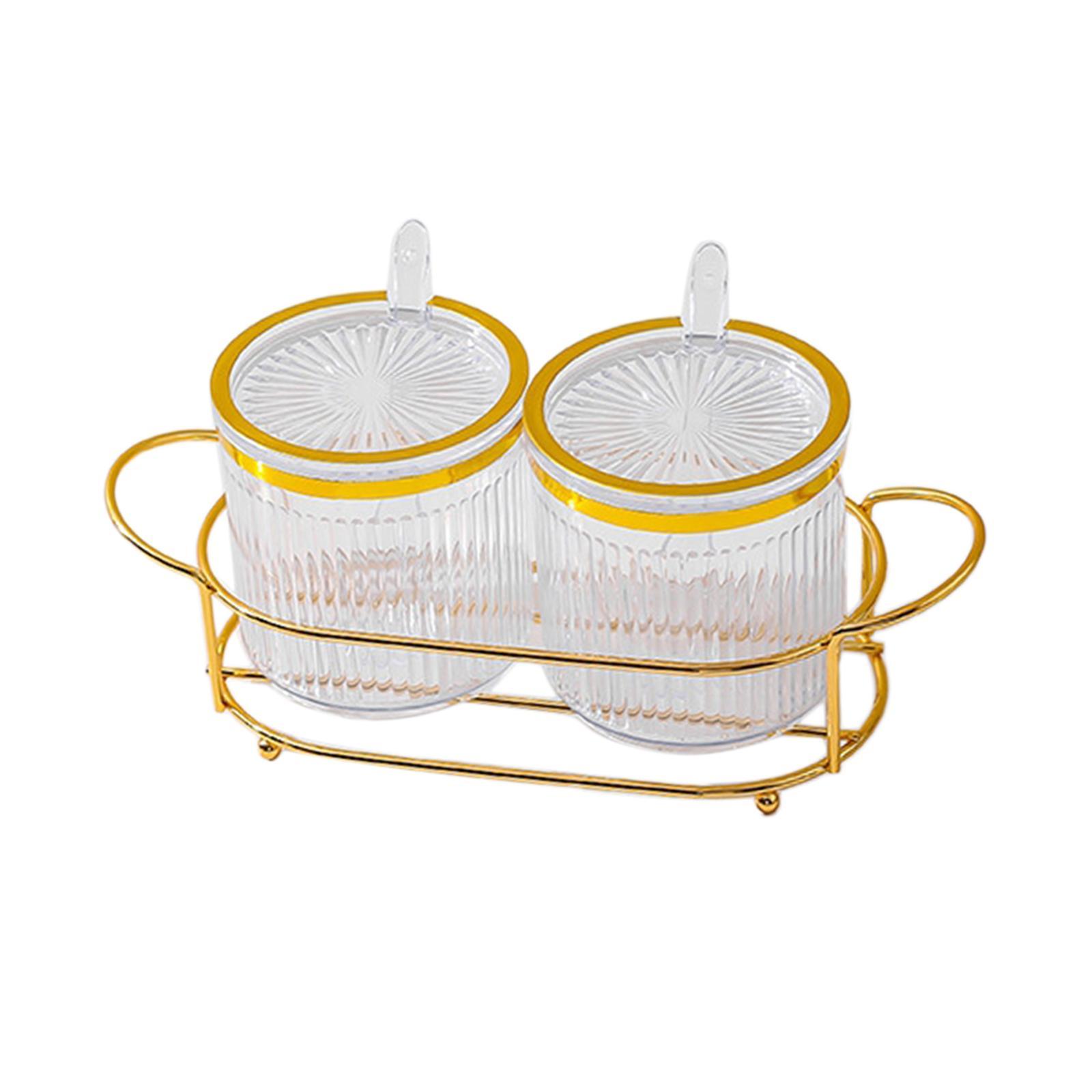 Spice Containers with Lids Spoon and Holder Organizer for Kitchen Supplies