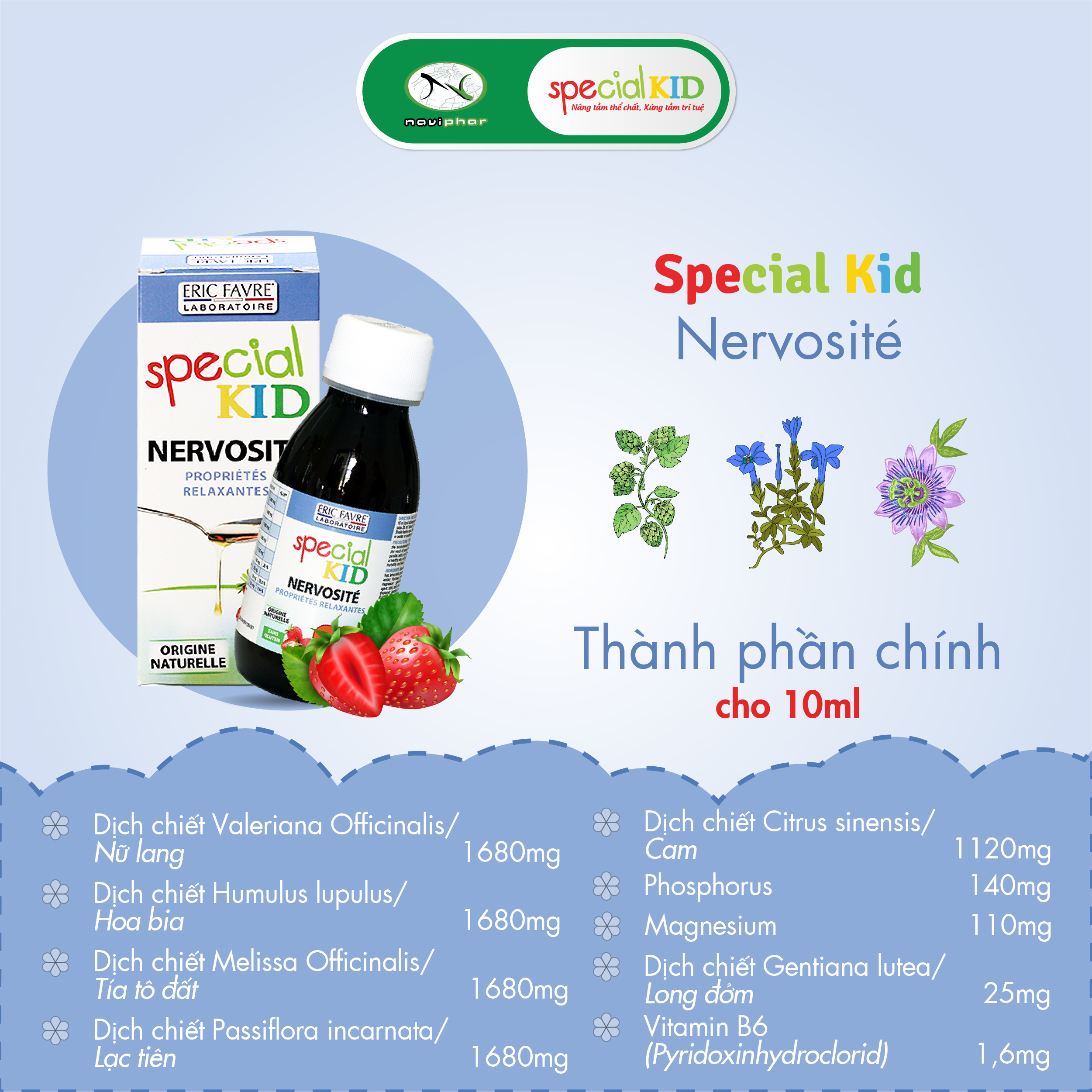 TPBVSK Special Kid Nervosité - Siro giảm lo âu, bồn chồn, căng thẳng