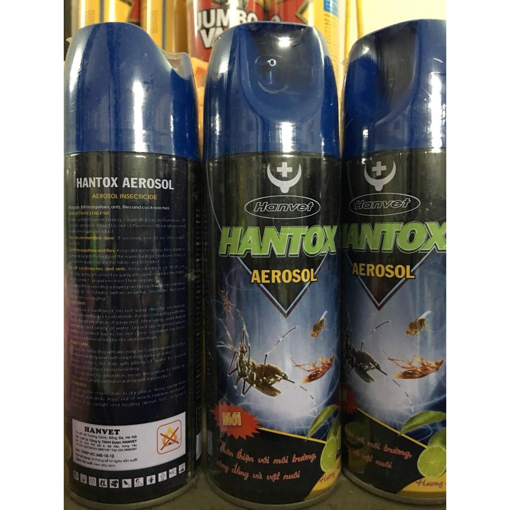 Xịt muỗi, ruồi, kiến, gián HANTOX Aerosol hương chanh (400ml)