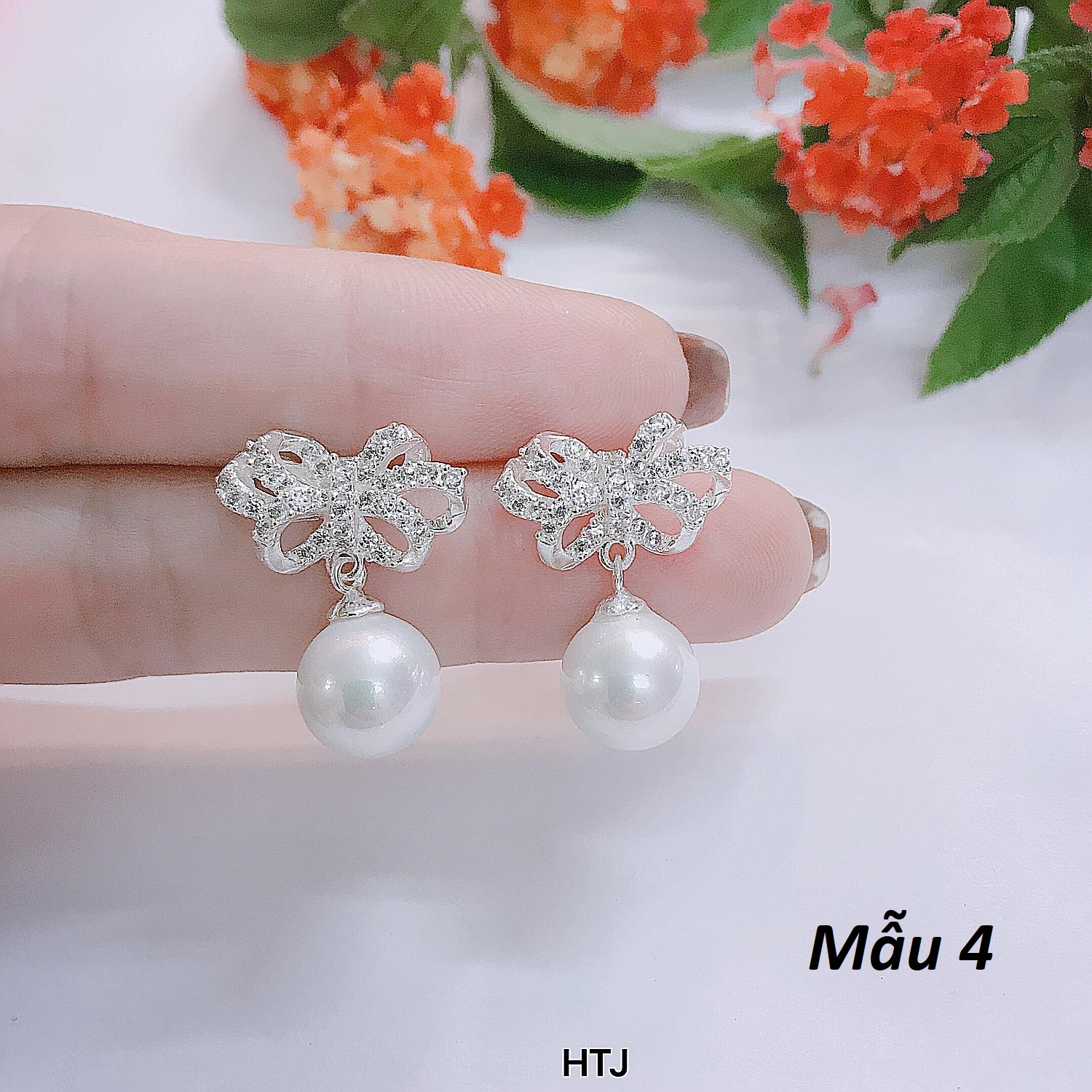 Bông tai treo trai các mẫu chất liệu bạc s925 MS87a