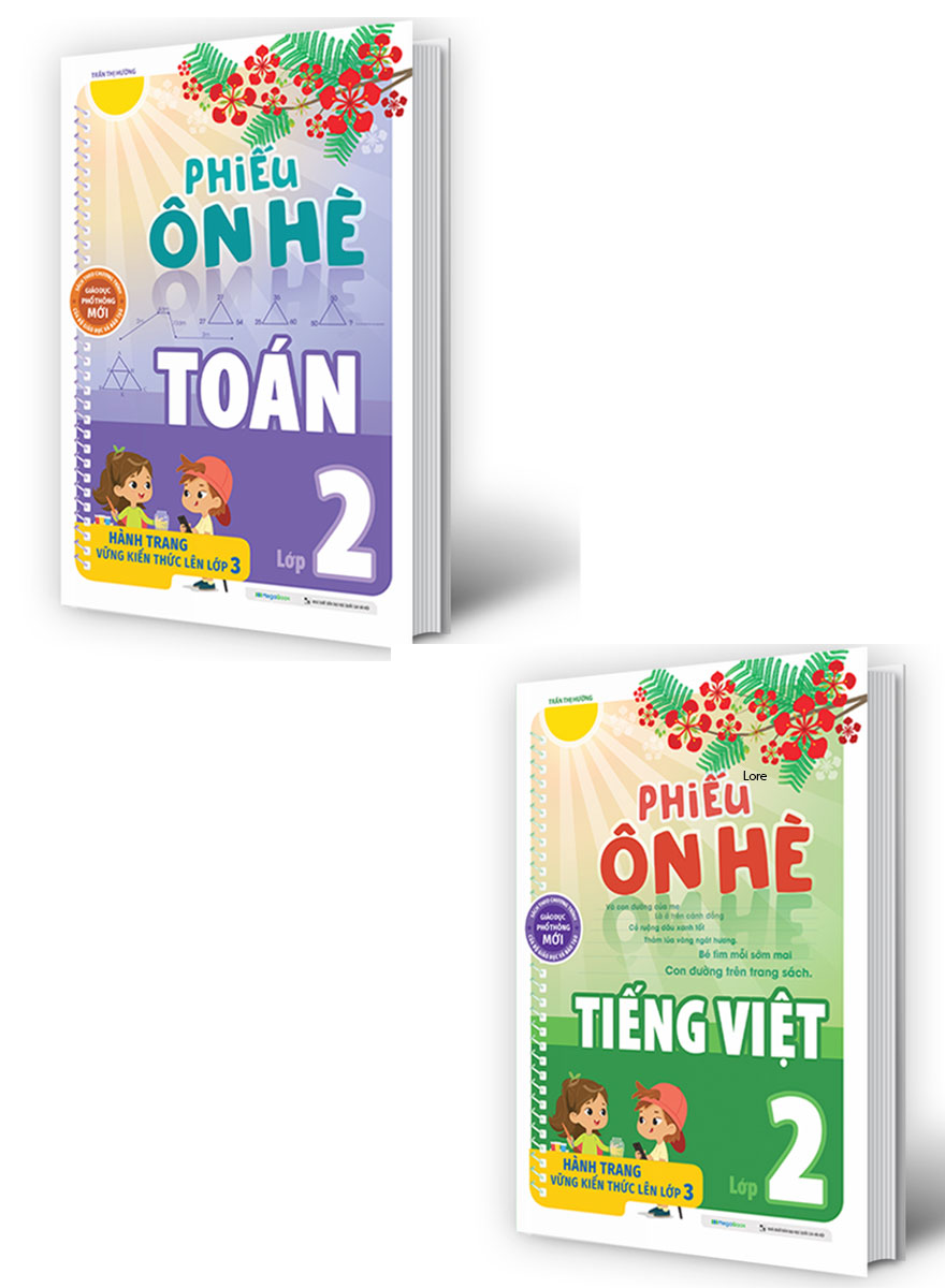Combo Phiếu Ôn Hè Toán Lớp 2 + Tiếng Việt Lớp - Hành Trang Vững Kiến Thức Lên Lớp 3 _MEGA