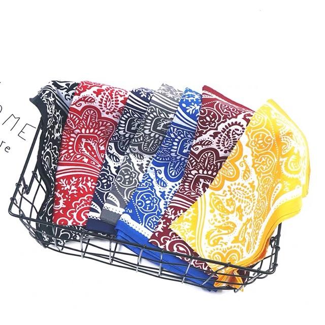 Khăn turban vuông hoạ tiết size 58x58cm Khăn bandana hoa văn bông hoa