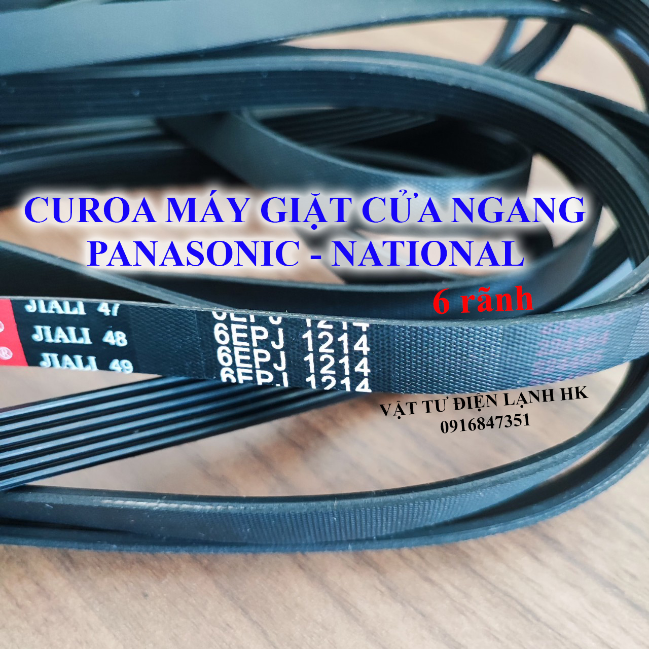 Dây curoa dùng cho máy giặt sấy PANASONIC NATIONAL lồng ngang - đai culoa cửa trước 6EPJ 1214 6EPJ1214 PANA NATI 6 rãnh