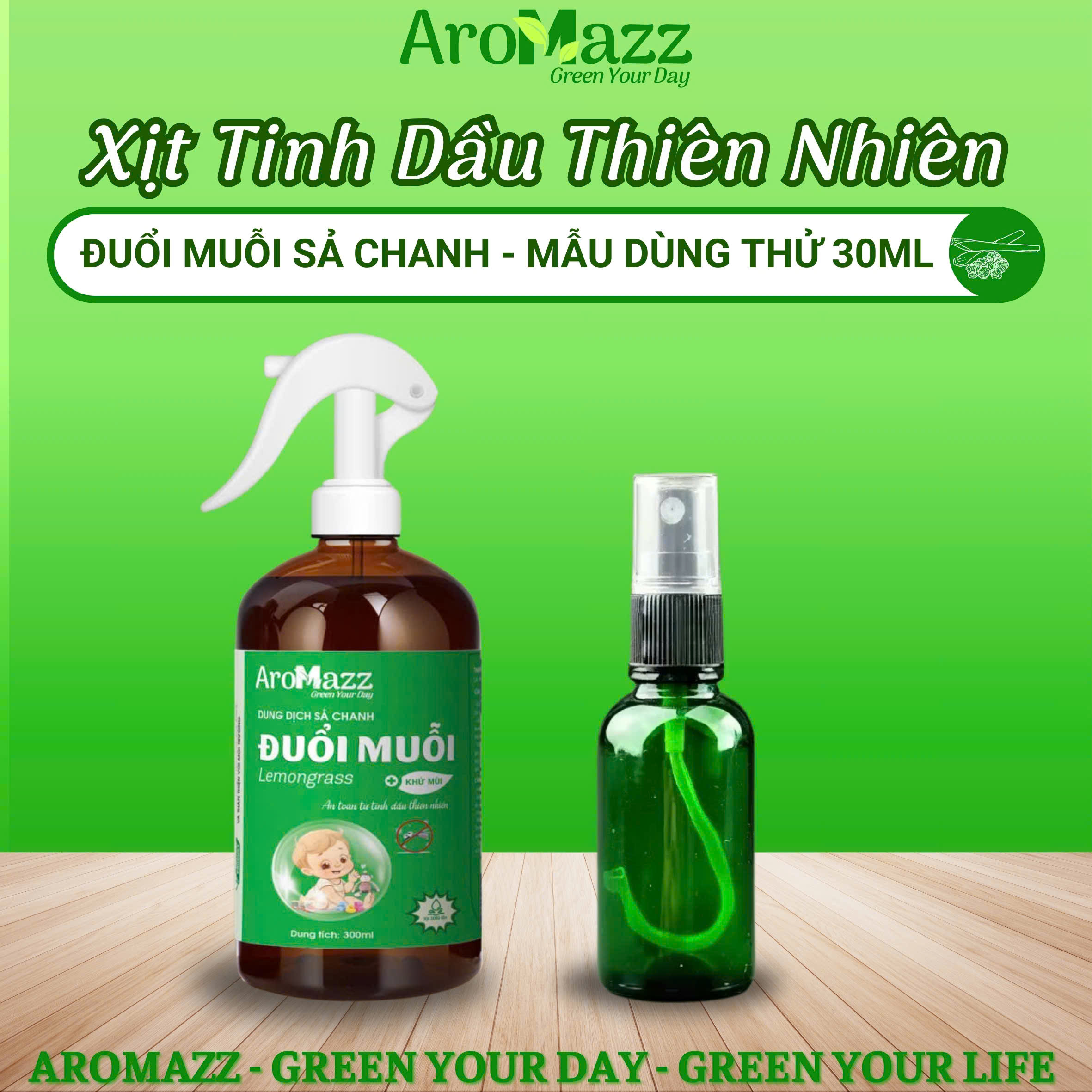 Xịt Tinh Dầu Khử Mùi ô tô Từ Tinh Dầu Thiên Nhiên Khử Mùi Thơm Xe Xua Đuổi Côn Trùng Nhiều Mùi Chai Lớn 300ml