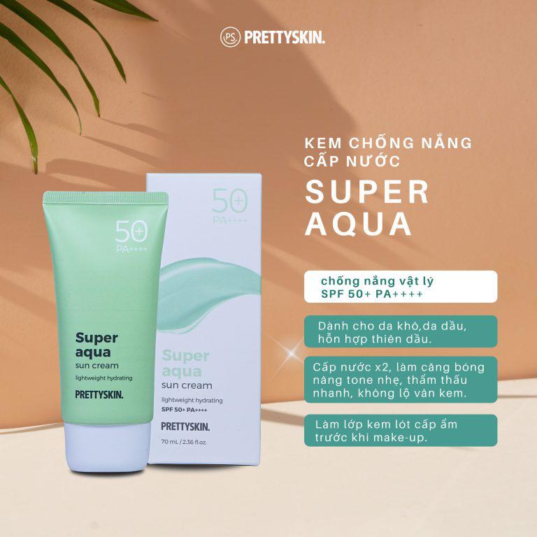 Kem Chống Nắng Prettyskin Super Aqua Sun Cream Spf 50+ PA++++ 70ml