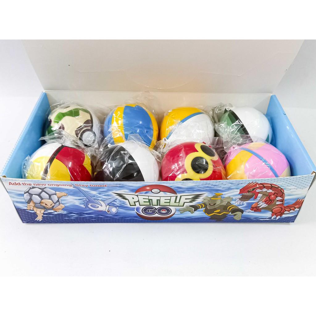set hôp 8 mô hình quả bóng pokemon 7cm màu sắc rực rỡ