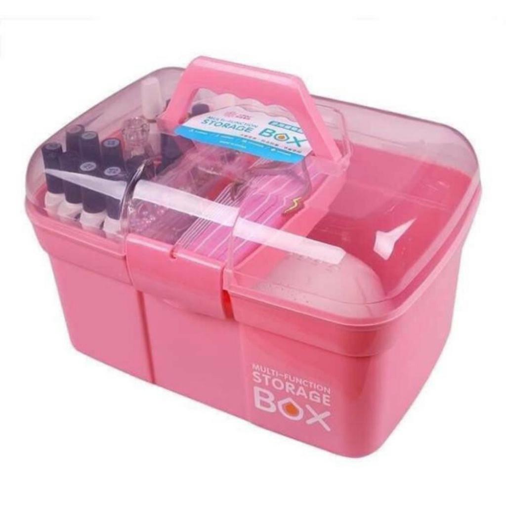 Cốp đựng đồ nail mi trang điểm Yapas 2 tầng 31x20x20cm , Cốp nhựa abs để dụng cụ làm móng mi phun xăm