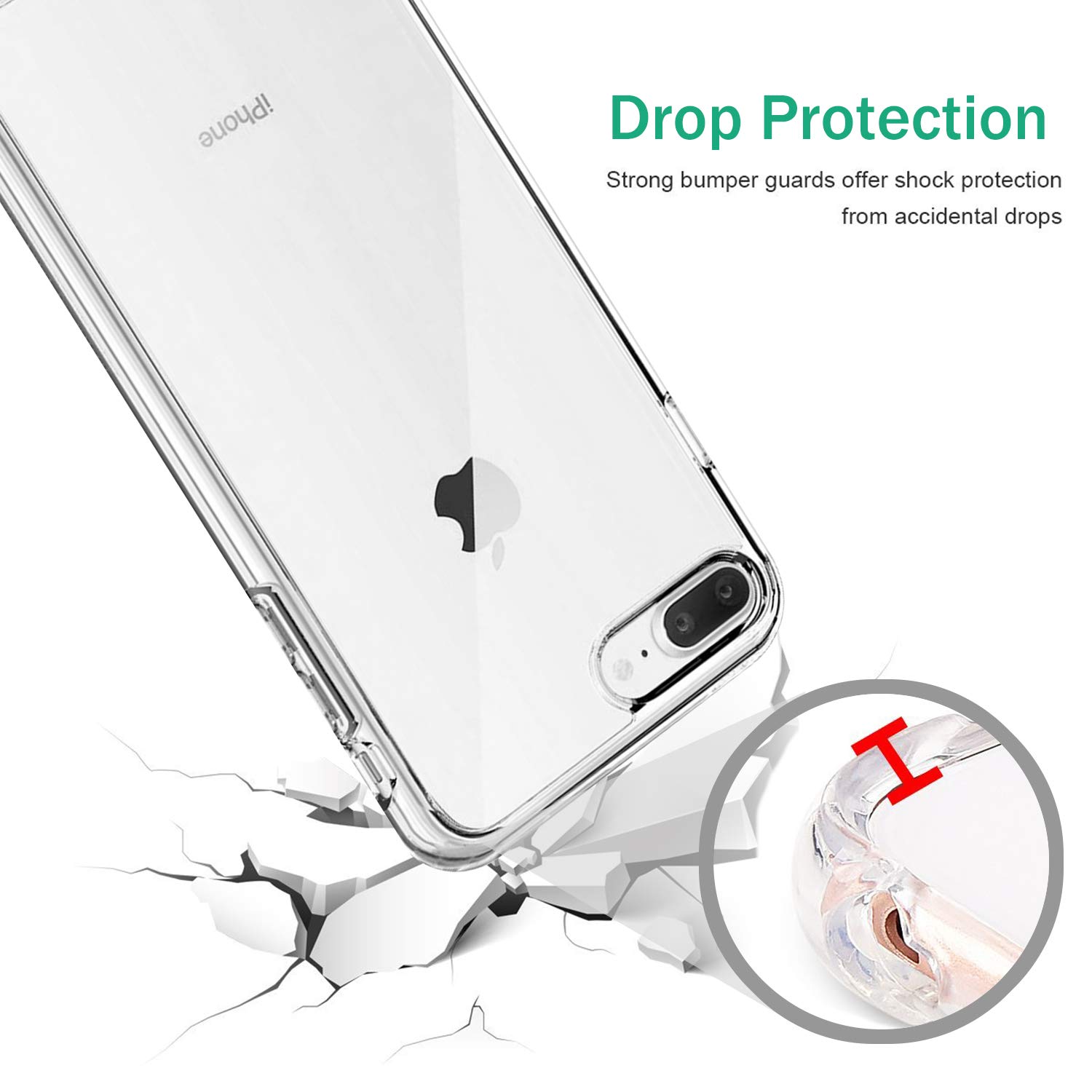 Ốp lưng silicon chống sốc cho iPhone 7 Plus / iPhone 8 Plus hiệu Likgus Crashproof (siêu mỏng, chống chịu mọi va đập) - Hàng nhập khẩu