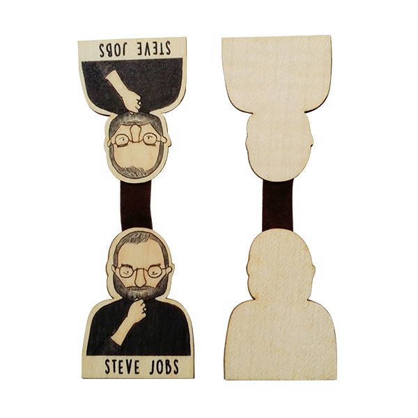 Bookmark gỗ nam châm Steve Jobs