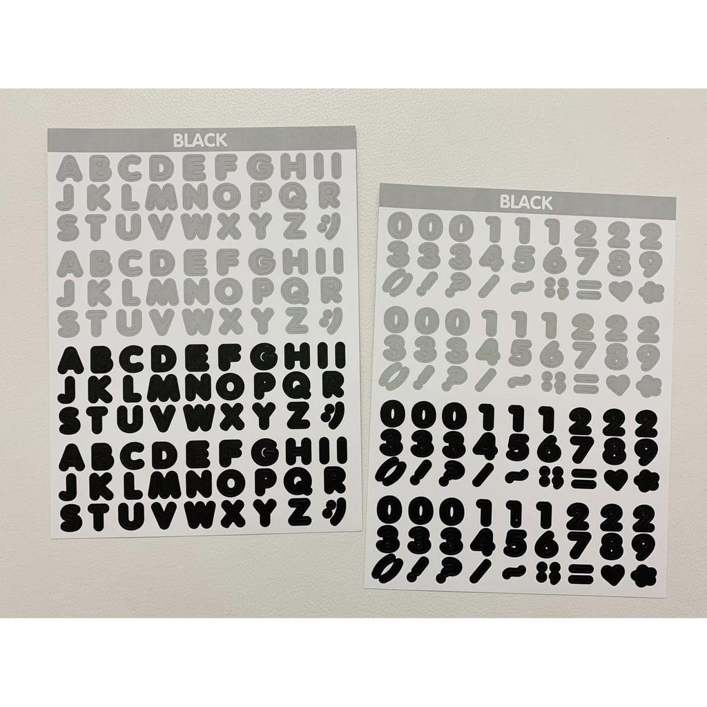 Set 2 Tấm Sticker Chữ Cái và Số - Combo 2 Tờ Sticker Alphabet + Number