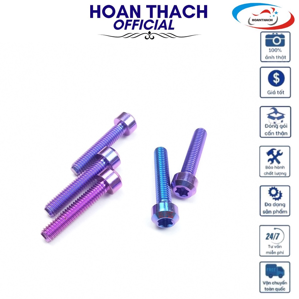 Ốc Gr5 Titan 6L25 Trụ Tím gắn cho nhiều dòng xe SP010572 (giá 1 con)