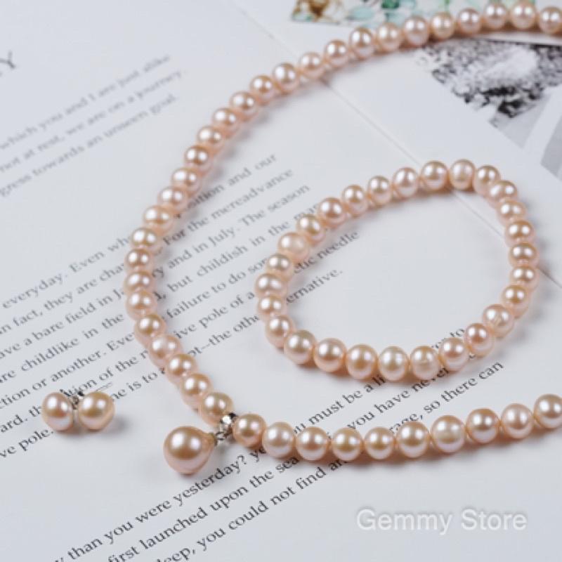 Bộ trang sức 3 món quà tặng 8ly màu cam