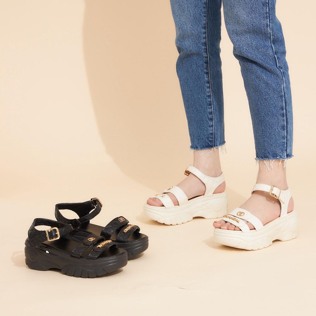 Giày Sandal Nữ MWC 2964 - Giày Sandal Đế Cao 7cm Siêu Hack Dáng Với 2 Quai Ngang Thời Trang