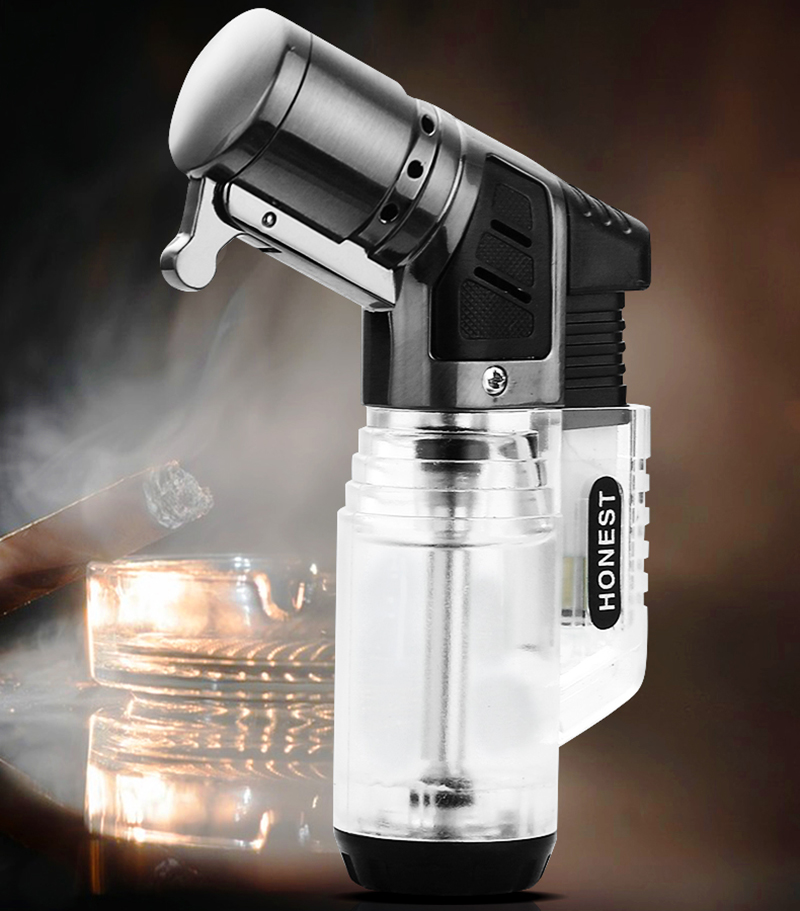 Vỏ Hột Quẹt Bật Lửa Gas Honest BCZ-779 Khò 3 Tia Cực Mạnh, Nhìn Thấy Lượng Gas Bên Trong - Nhiều Màu