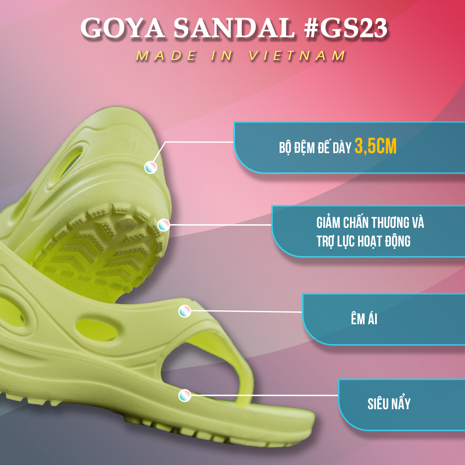 [HOT] Dép Thể Thao Cao Cấp Goya Sandal GS23 - Màu Neon