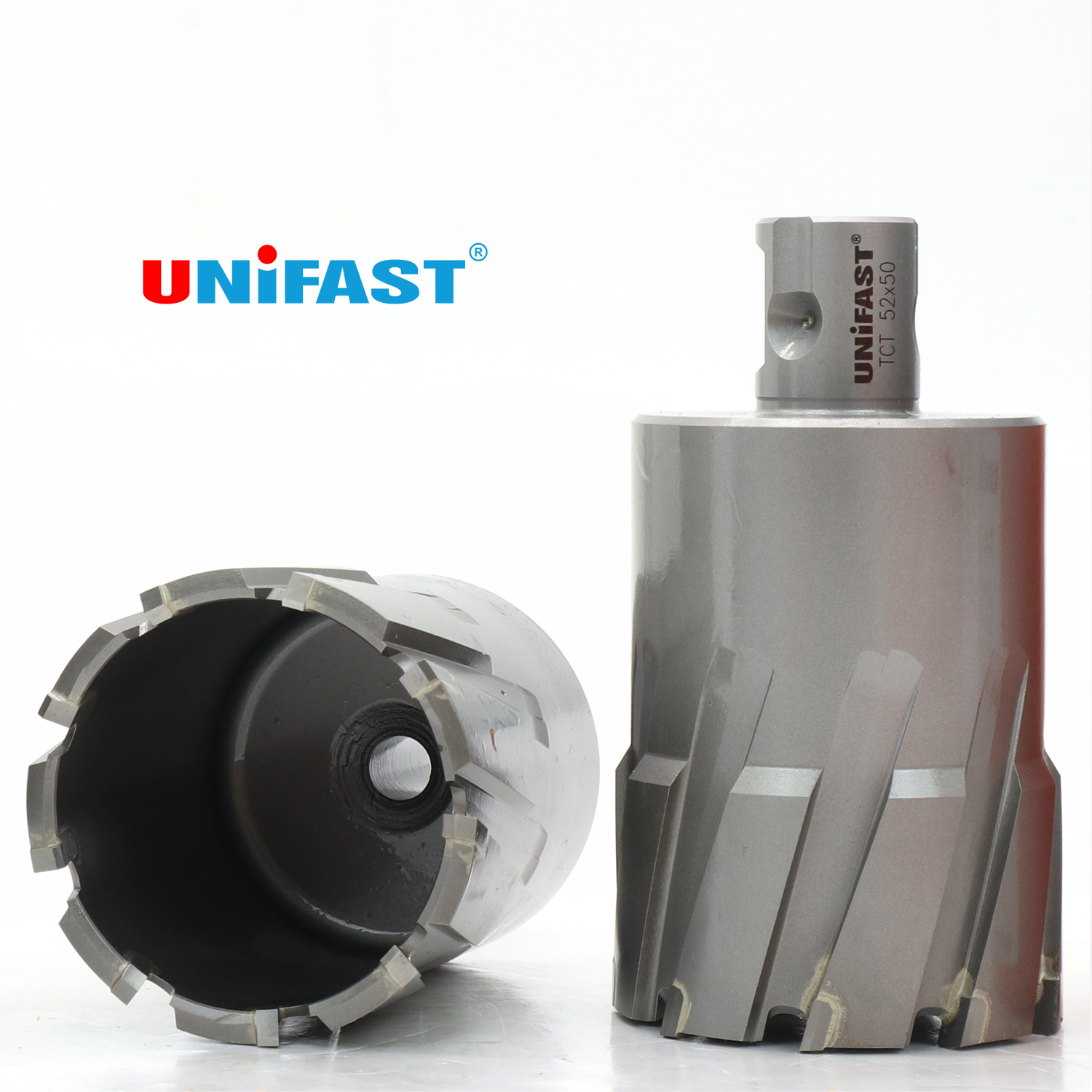Mũi khoan từ hợp kim UNIFAST TCT Ø 52 mm khoan sâu tối đa 50 mm sử dụng trên mọi loại máy khoan đế từ.