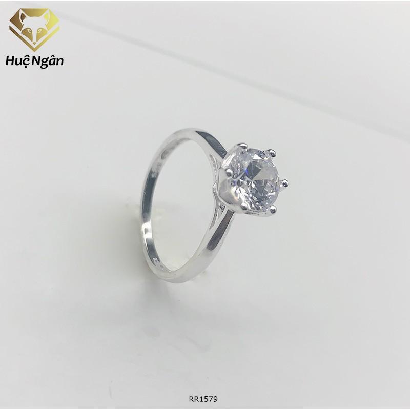 Nhẫn bạc 925 Huệ Ngân - 6 chấu trơn 7 li RR1579