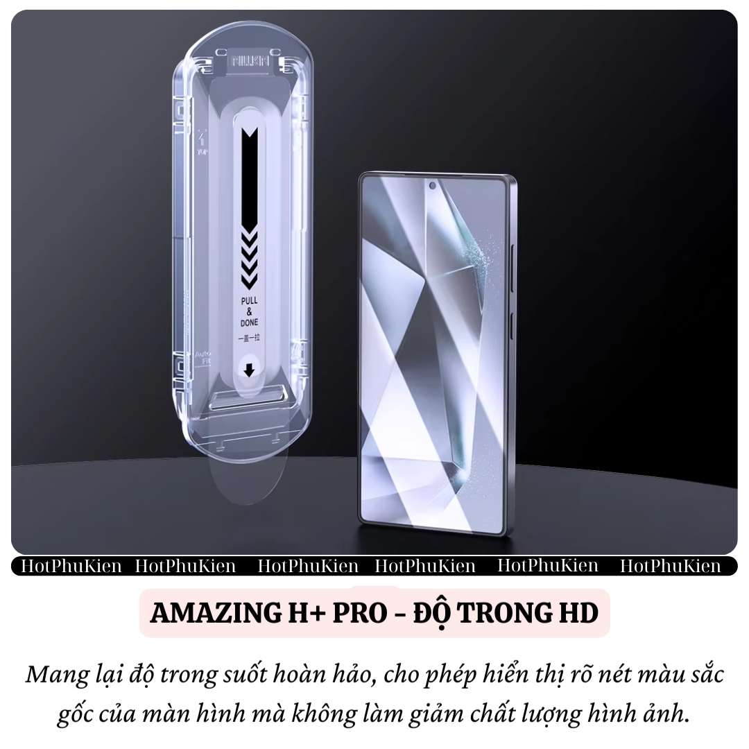 Dán kính cường lực màn hình khung tự dán cho Samsung Galaxy S26 Ultra / S26 Plus / S25 Ultra / S25 Plus 5G hiệu Nillkin H+ Pro - Mỏng 0.2mm, Phủ Nano Olephobic, Vát cạnh 2.5D, chống vân tay - Hàng nhập khẩu