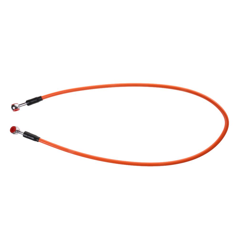 90cm Motorcycle Braided Steel Brake Clutch Oil Hose Line Pipe - Orange