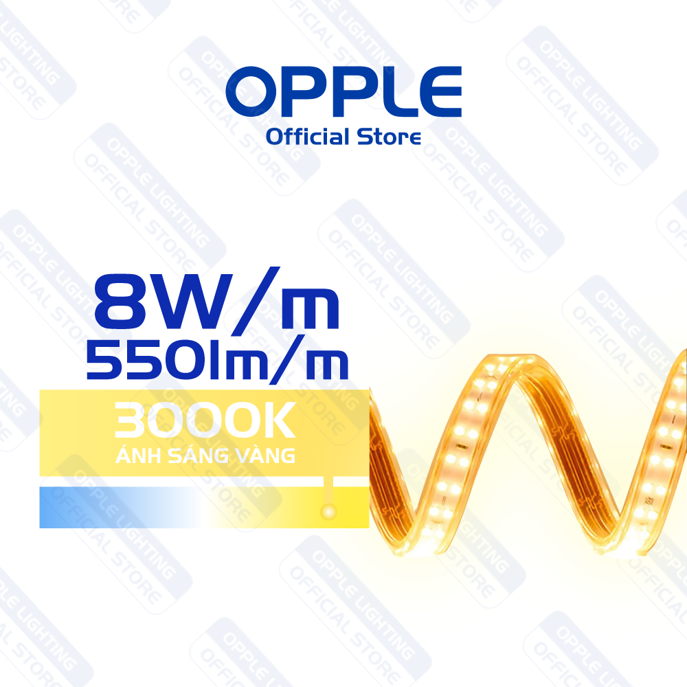 Đèn LED Dây Đôi 2835 OPPLE Utility HV 8W/m - Hiệu Suất Sáng Cao, Dễ Dàng Lắp Đặt