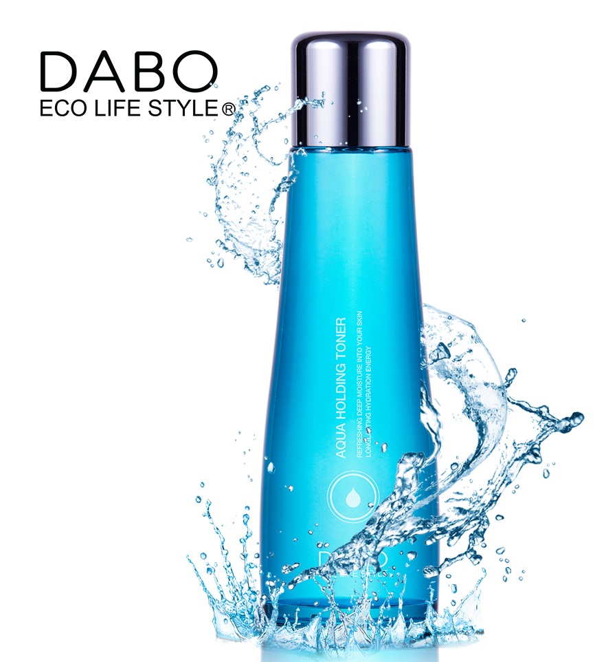 Combo 2 chai  nước hoa hồng Dabo Aqua Holding Toner dưỡng da mềm mịn trắng sáng (150ml) Hàn quốc và kẹp nơ